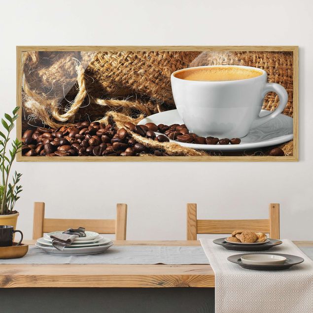 Moderne Bilder mit Rahmen Kaffee am Morgen