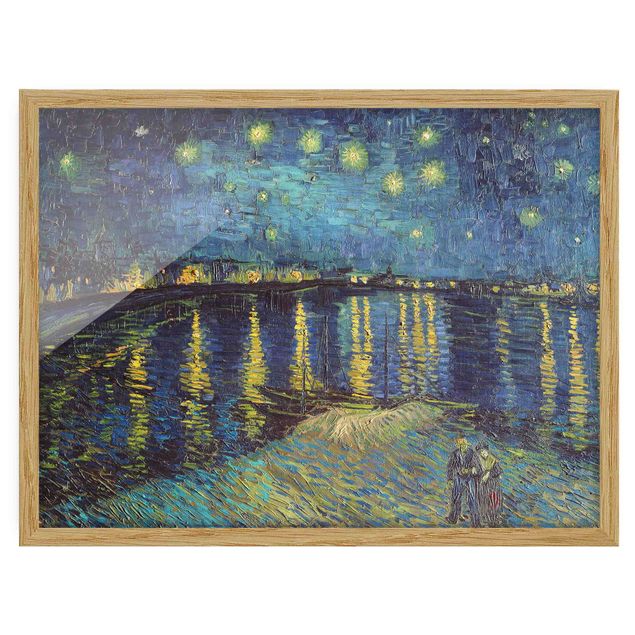 Natur Bilder mit Rahmen Vincent van Gogh - Sternennacht über der Rhône