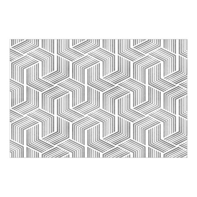 schöne Tapeten 3D Muster mit Streifen in Silber