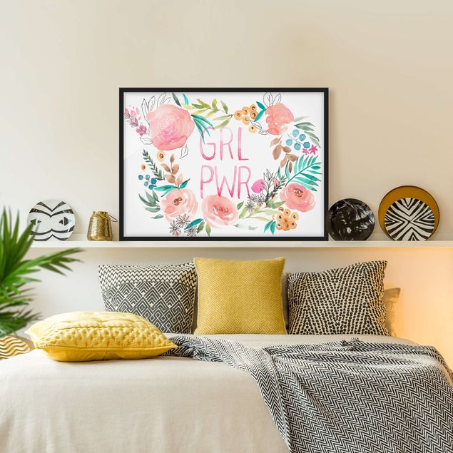 Blumen Bilder mit Rahmen Rosa Blüten - Girl Power