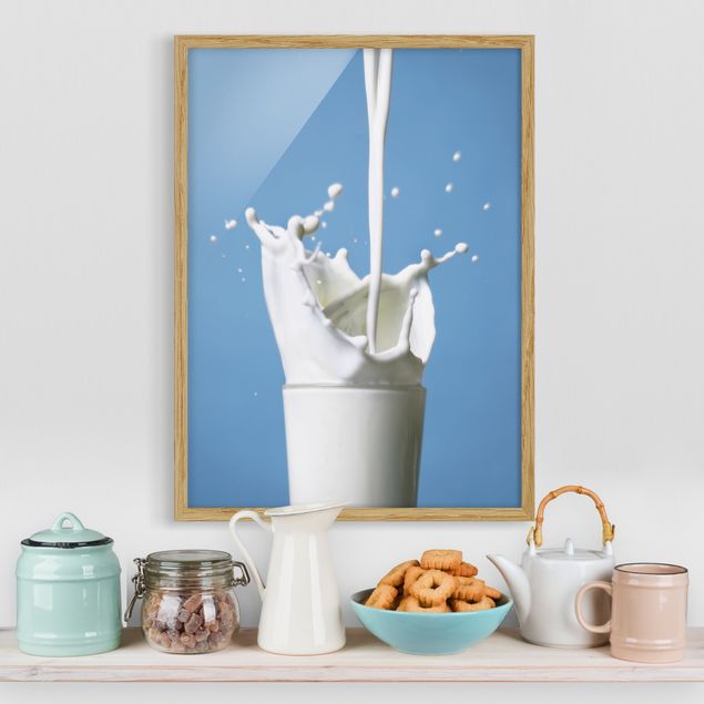 Moderne Bilder mit Rahmen Milk