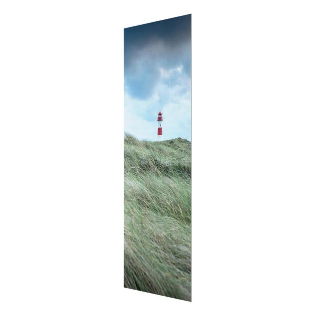Glasbild - Stürmische Zeiten am Leuchtturm - Panel