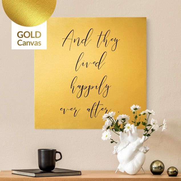 Leinwandbild Gold - And they lived happily ever after - Quadrat 1:1