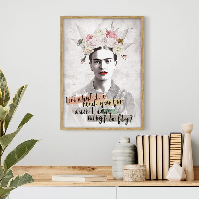 Moderne Bilder mit Rahmen Frida Kahlo - Quote