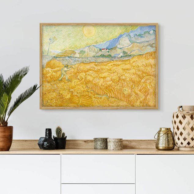 Kunstdrucke mit Rahmen Vincent van Gogh - Kornfeld mit Schnitter