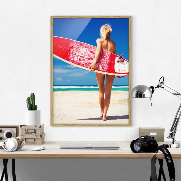Natur Bilder mit Rahmen Surfergirl
