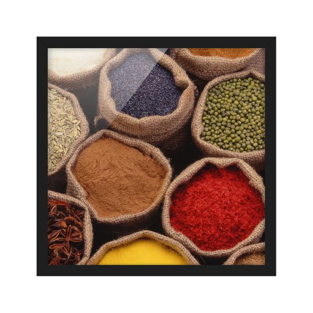 Bild mit Rahmen - Colourful Spices - Quadrat 1:1