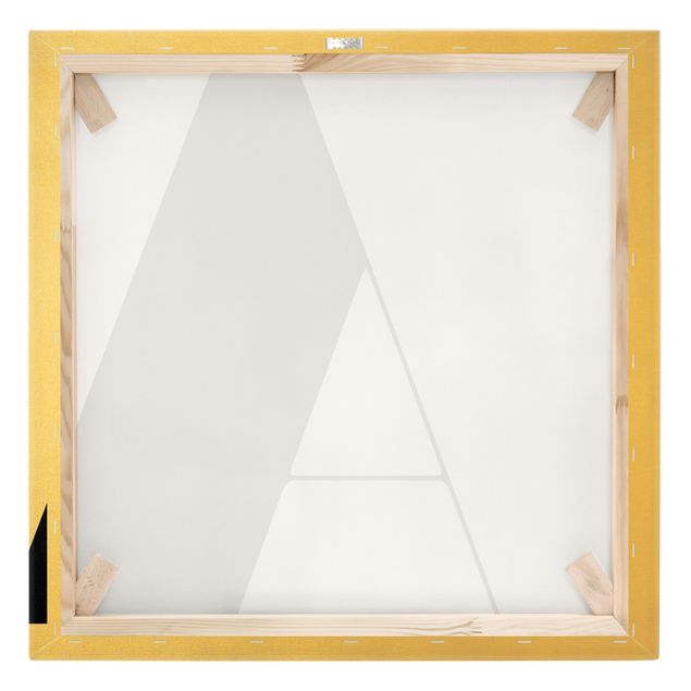 Leinwandbild Gold - Antiqua Letter A - Quadrat 1:1
