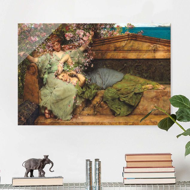 Glasbild - Sir Lawrence Alma-Tadema - Im Rosengarten - Querformat 2:3