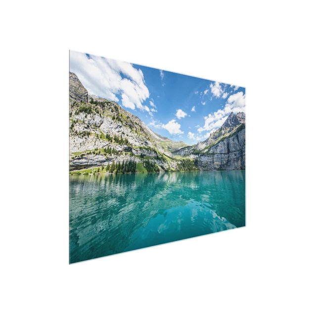 Glasbild - Traumhafter Bergsee - Querformat 4:3