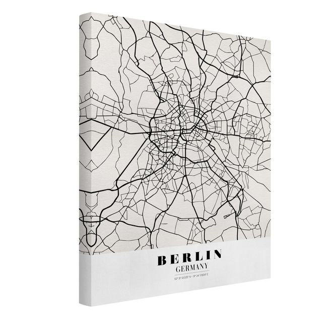 Leinwandbilder Stadtplan Berlin - Klassik