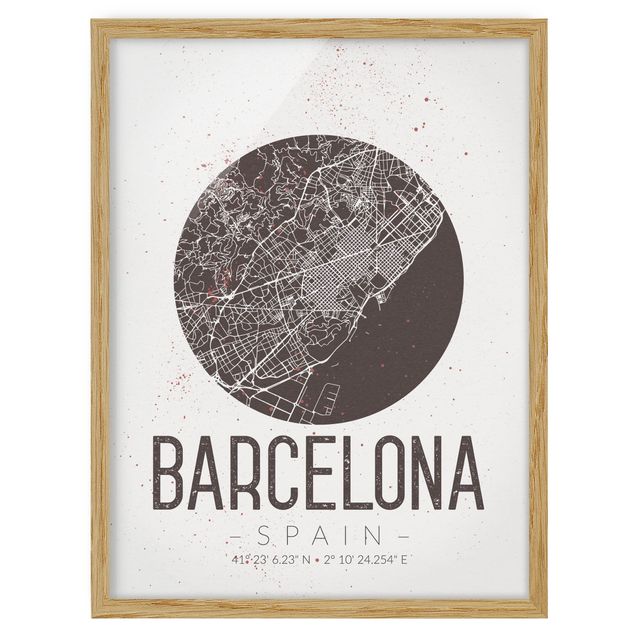Bilder Stadtplan Barcelona - Retro