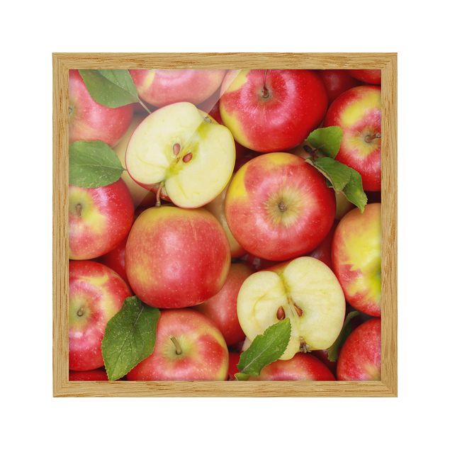 Bild mit Rahmen - Saftige Äpfel - Quadrat 1:1