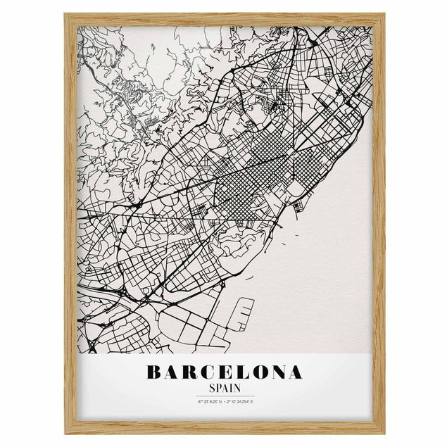 Bilder Stadtplan Barcelona - Klassik