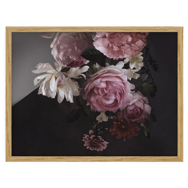 Bilder Rosa Blumen auf Schwarz