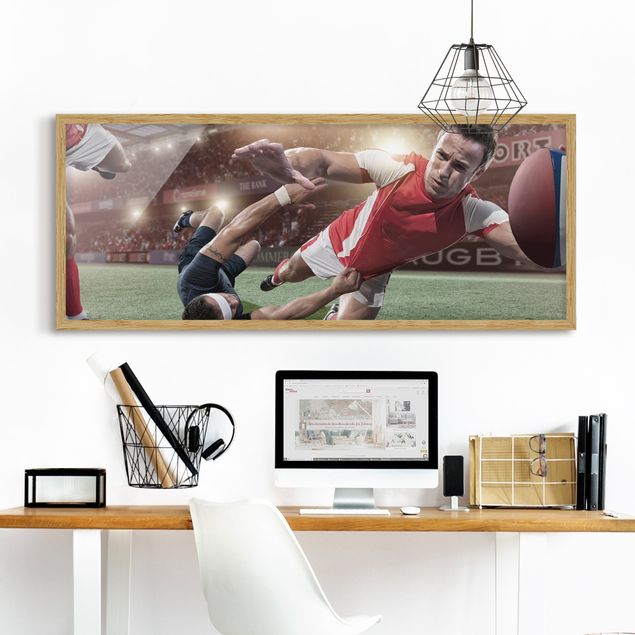 Moderne Bilder mit Rahmen Rugby In Motion