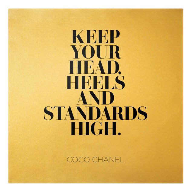 Leinwandbild Gold - Keep your head high - Quadrat 1:1