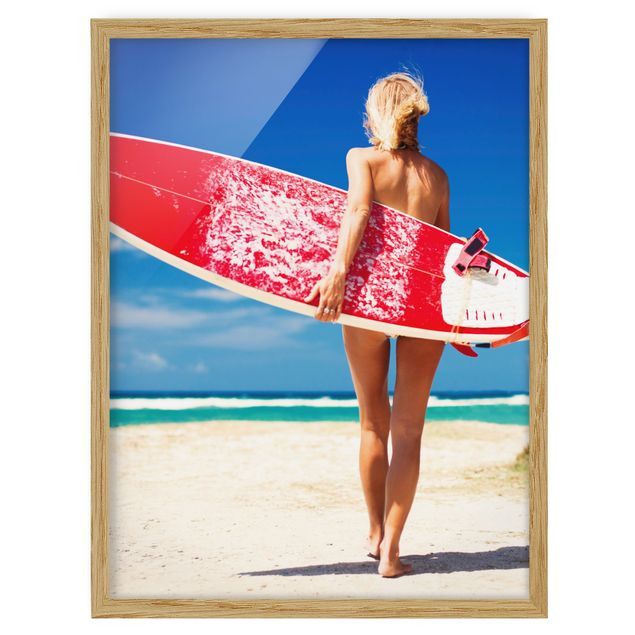 Wandbilder mit Rahmen Surfergirl
