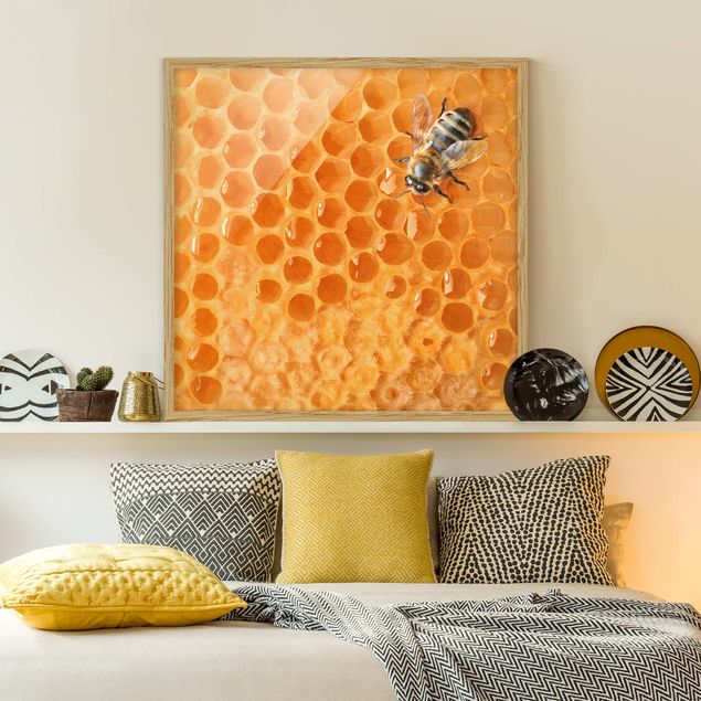 Tiere Bilder mit Rahmen Honey Bee
