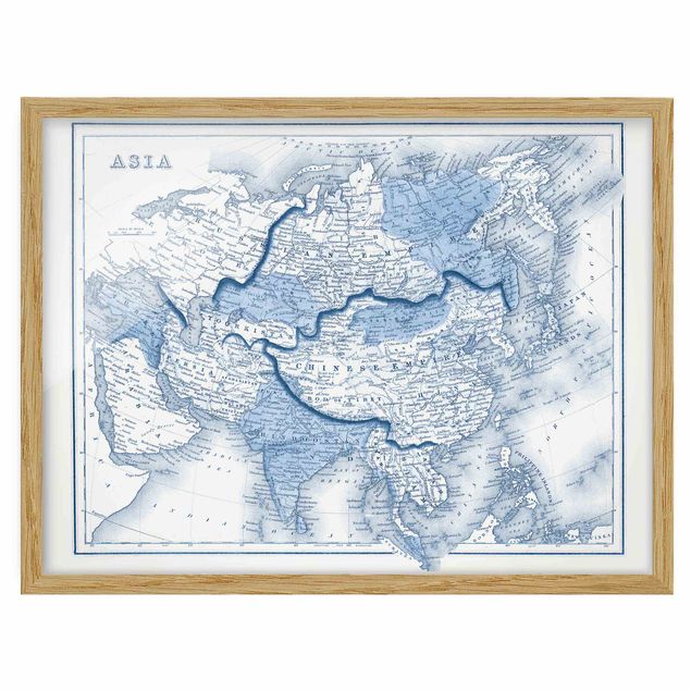 Bilder Karte in Blautönen - Asien