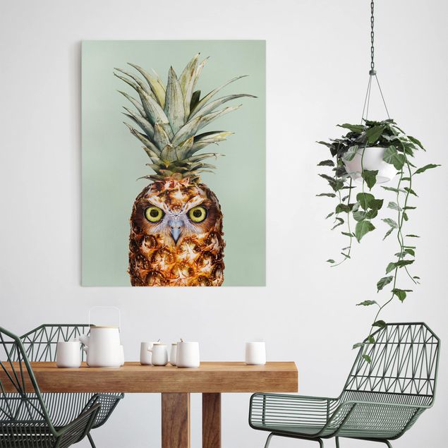 Leinwandbilder Tiere Ananas mit Eule