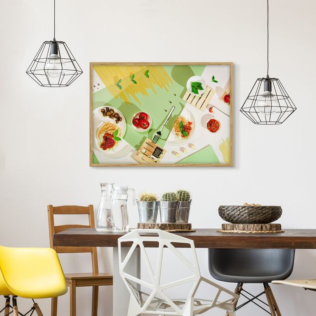 Wandbilder mit Rahmen Geometrie in der Küche