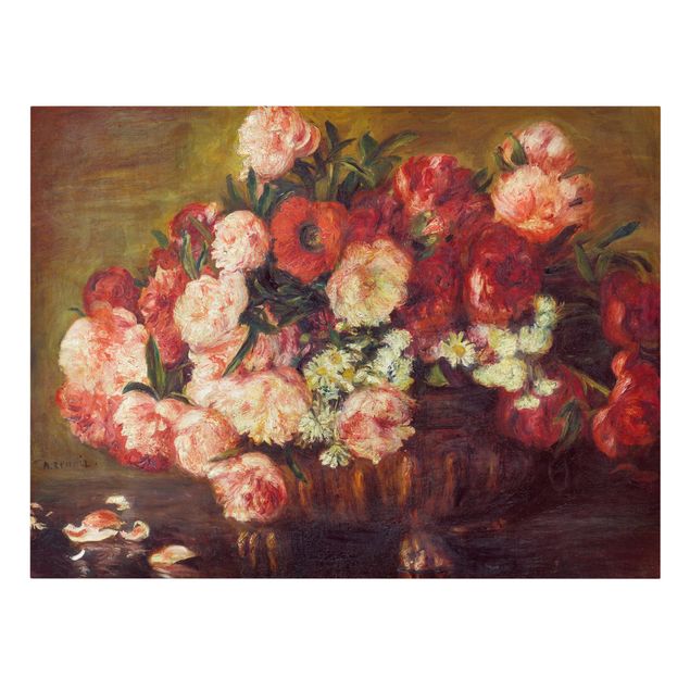 Leinwandbild - Auguste Renoir - Stillleben mit Pfingstrosen - Querformat 3:4