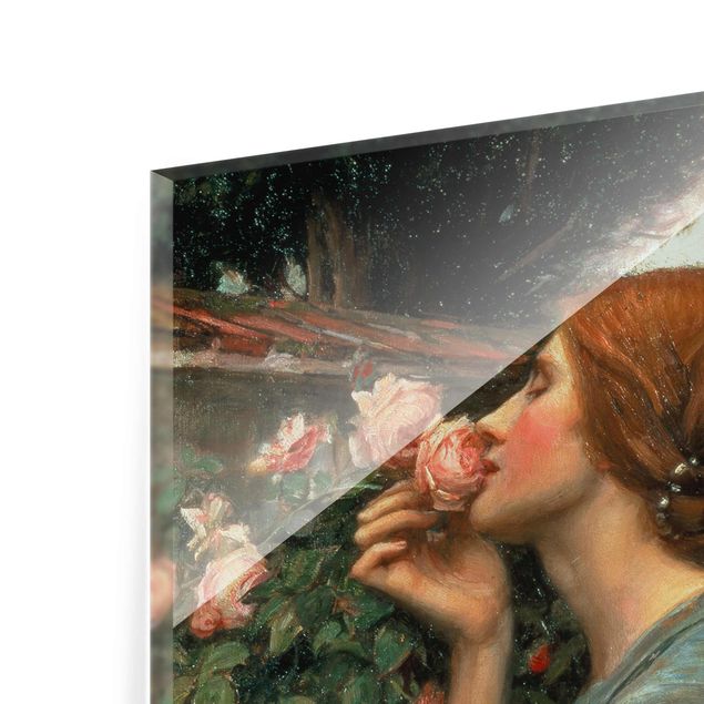 Glasbild - John William Waterhouse - Die Seele der Rose - Hochformat 3:2