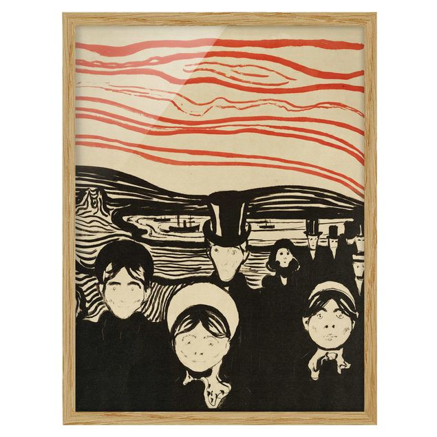 Moderne Bilder mit Rahmen Edvard Munch - Angstgefühl
