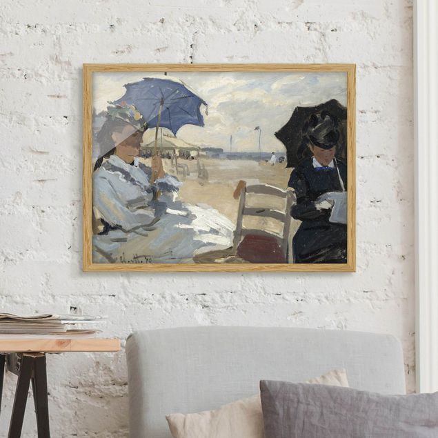 Kunstdrucke mit Rahmen Claude Monet - Strand von Trouville