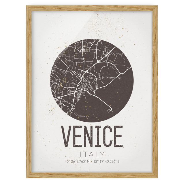 schöne Bilder Stadtplan Venice - Retro