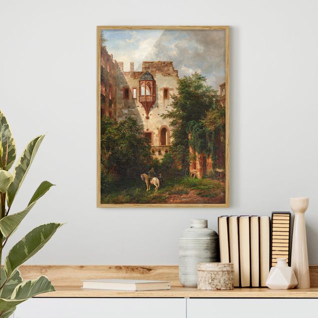 Moderne Bilder mit Rahmen Carl Ludwig Fahrbach - Im Hof des Heidelberger Schlosses
