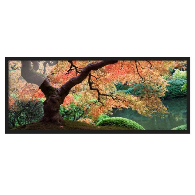 Bild mit Rahmen - Japanischer Garten - Panorama Querformat