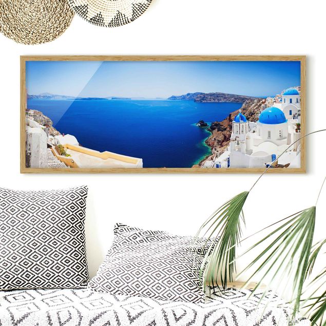 Moderne Bilder mit Rahmen View Over Santorini