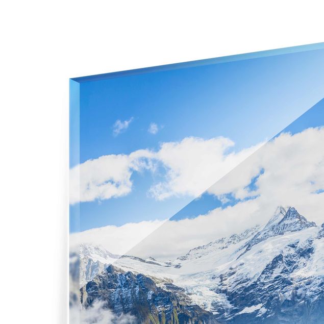 Glasbild - Schweizer Alpenpanorama - Quadrat 1:1
