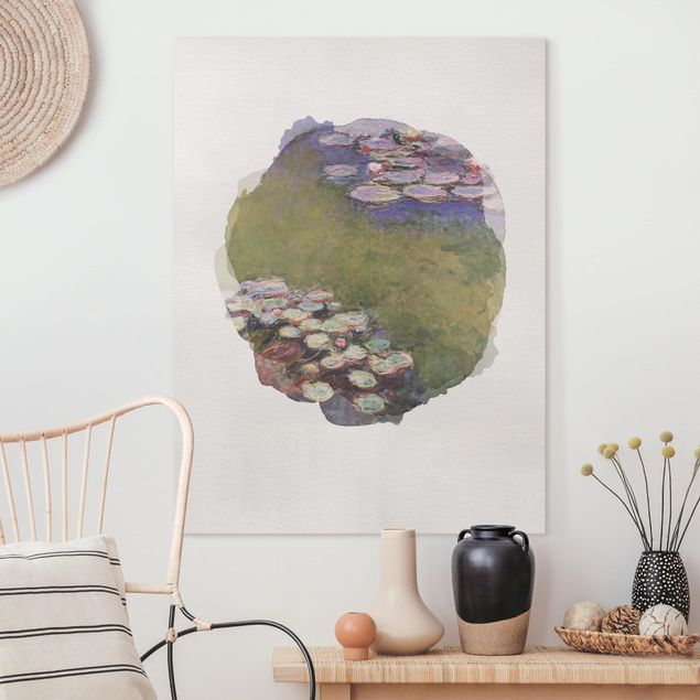 Leinwandbilder Naturmotive Wasserfarben - Claude Monet - Seerosen