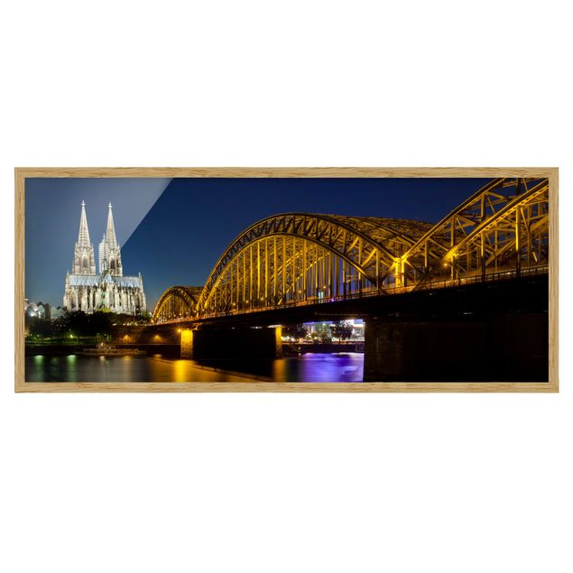 Bilder mit Rahmen Köln bei Nacht