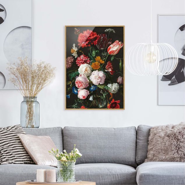 Moderne Bilder mit Rahmen Jan Davidsz de Heem - Stillleben mit Blumen in einer Glasvase