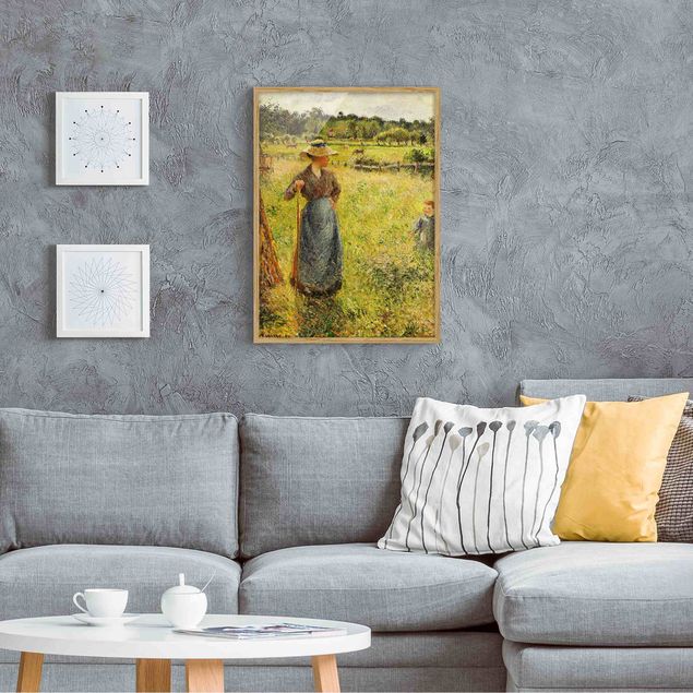 Moderne Bilder mit Rahmen Camille Pissarro - Die Heumacherin