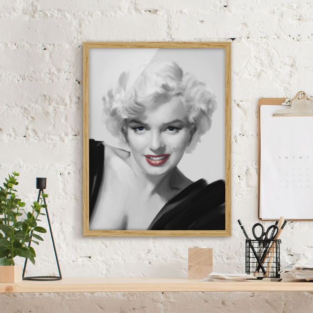 Moderne Bilder mit Rahmen Marilyn auf Sofa