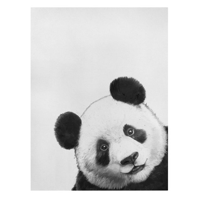 Bilder Illustration Panda Schwarz Weiß Malerei