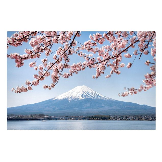 Leinwandbilder Kirschblüten mit Berg Fuji