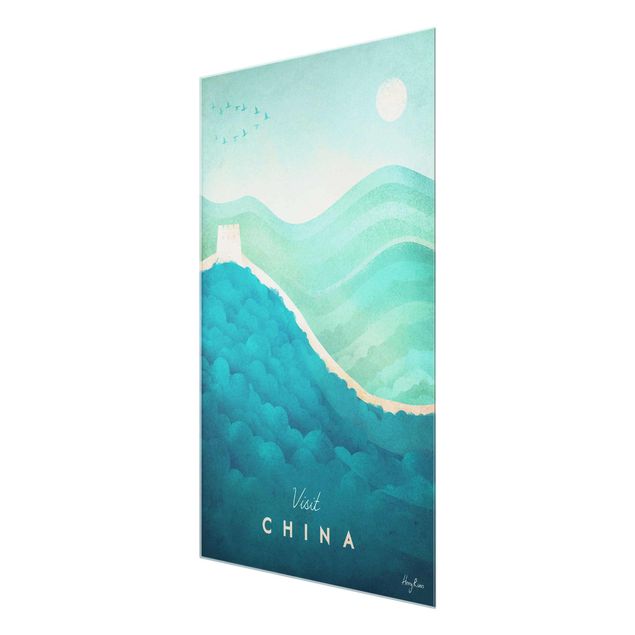 Glasbild - Reiseposter - China - Hochformat 3:2