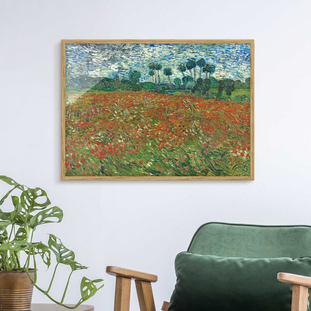 Kunstdrucke mit Rahmen Vincent van Gogh - Mohnfeld