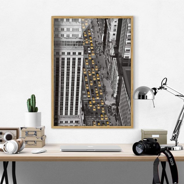 Moderne Bilder mit Rahmen Taxiverkehr in Manhattan