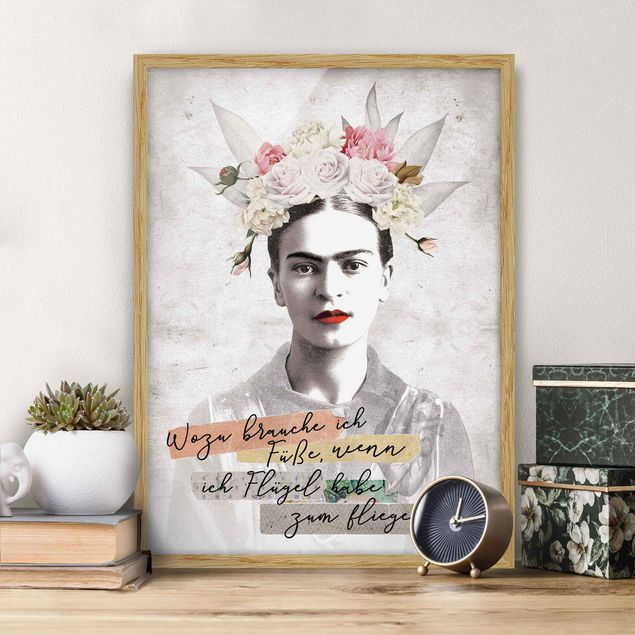 Moderne Bilder mit Rahmen Frida Kahlo - Zitat