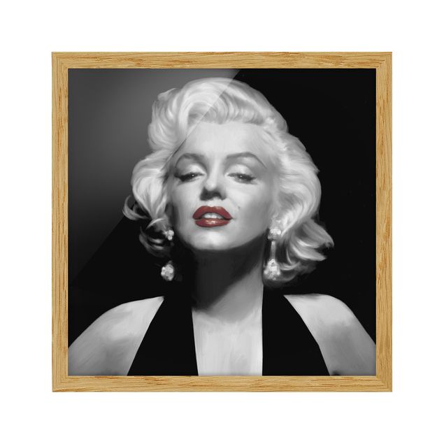 Bilder mit Rahmen Marilyn mit roten Lippen