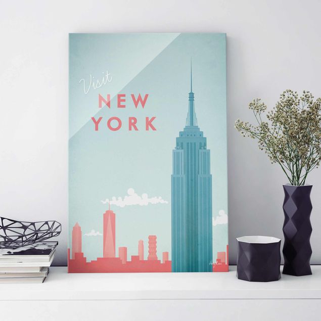 Glasbild New York Reiseposter - New York