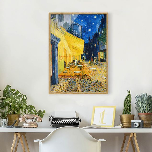 Kunstdrucke mit Rahmen Vincent van Gogh - Café-Terrasse in Arles