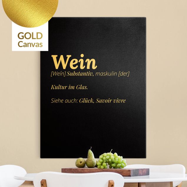 Leinwandbild Gold - Die Definition von Wein Schwarz - Hochformat 3:4